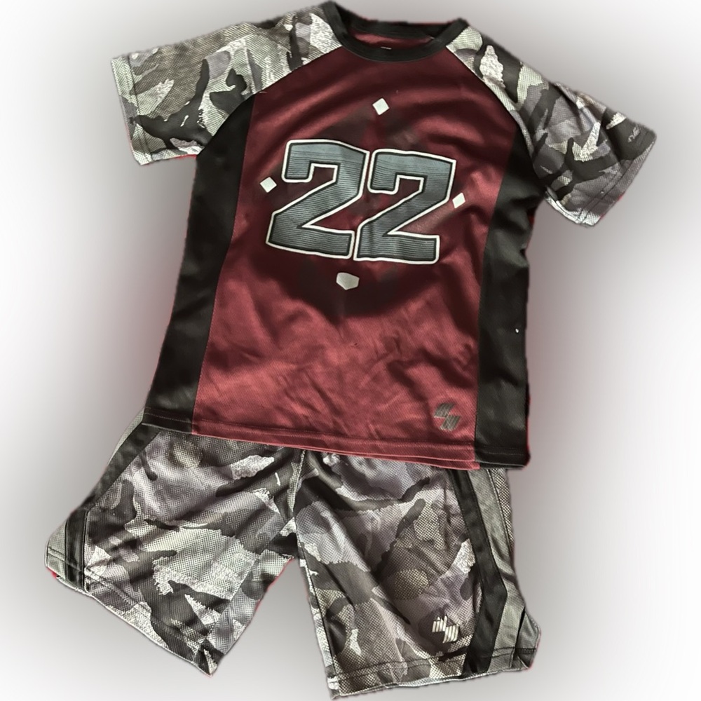 Red and Gray Athletic Jersey with Number 22